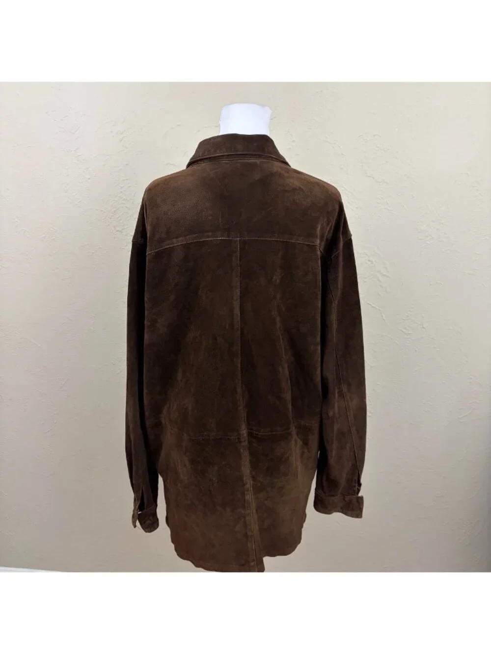 90s brown suede leather distressed western grunge shirt jacket